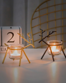 Wrought Iron Fawn Candle Holder
